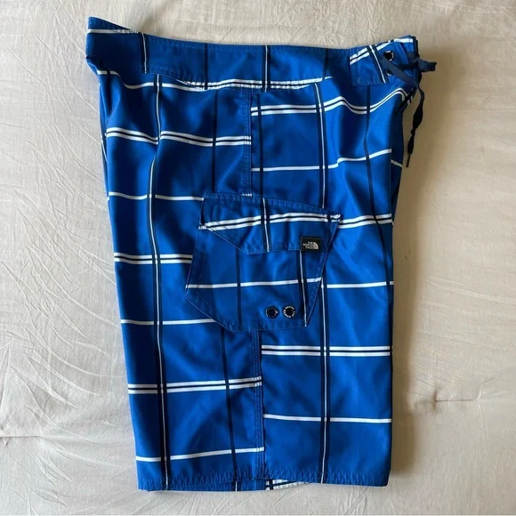 The North Face Men's Polyester Board Shorts Swim Trunks Blue Stripes Sz 32 - Picture 6 of 9